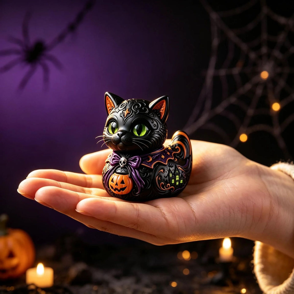 Dekorative Halloween-Katzenfigur Brehn