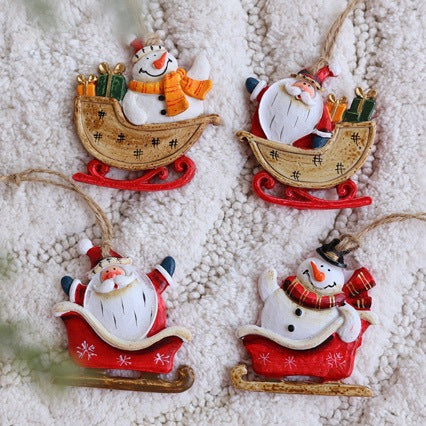 Dekorative Weihnachtsmann Schlittendeko Brehn