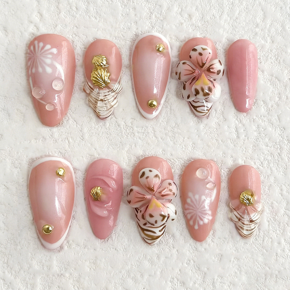 Dekoratives Floral Press-On Nagelkunst Set 1790738549