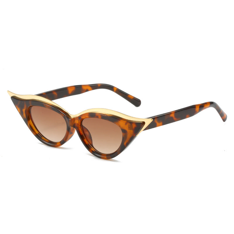 Damen Cat-Eye Sonnenbrille mit luxuriösen metallischen Akzenten Brehn