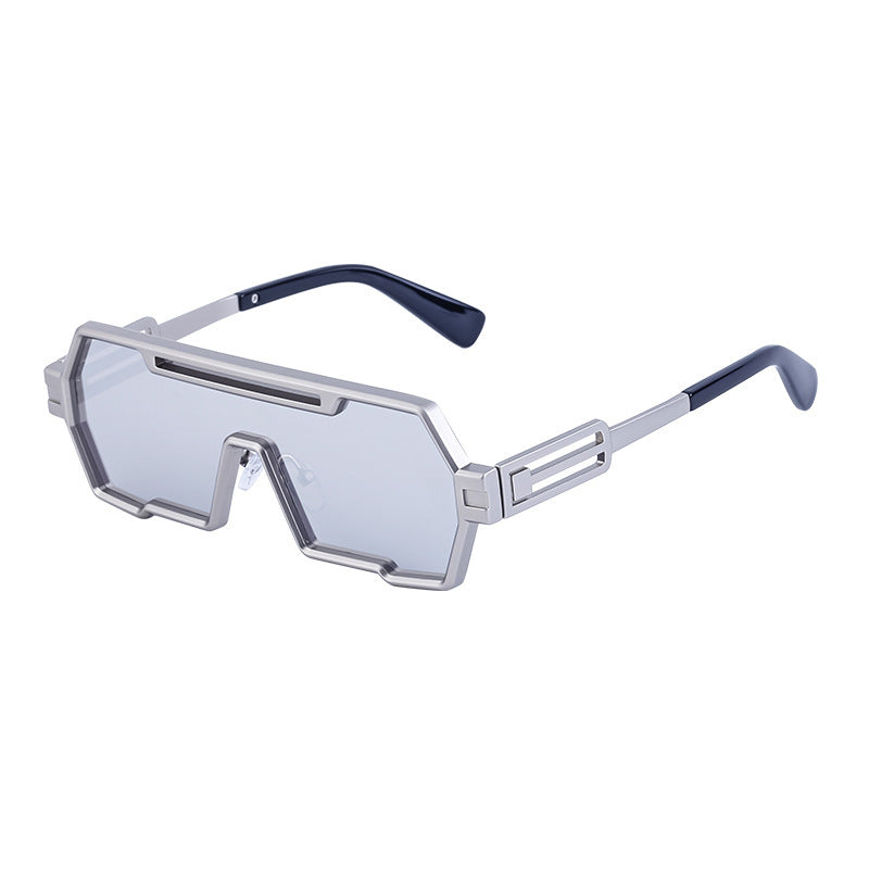 Damen modische Sonnenbrille im futuristischen Design mit breitem Rahmen Brehn