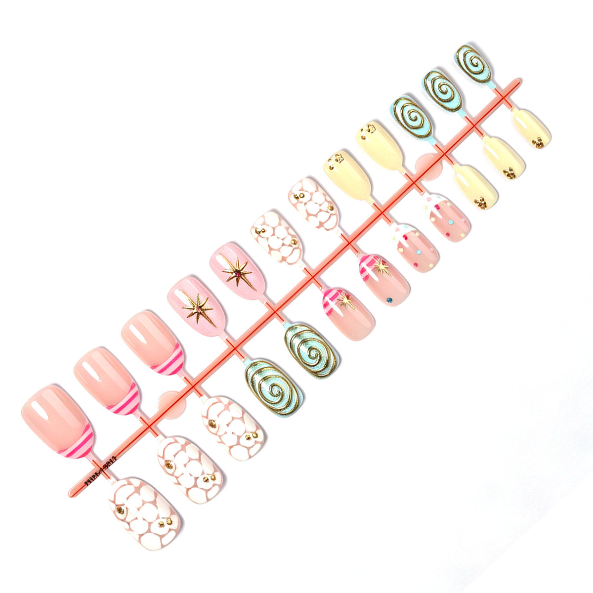 Kunstnagelset mit kreativen Designs und funkelnden Verzierungen Brehn