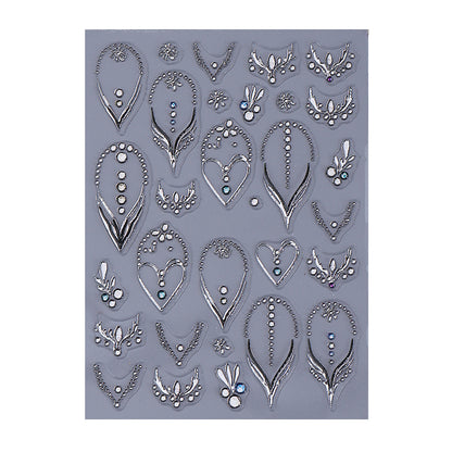 Elegante Strass-Nagelkunst-Verzierung