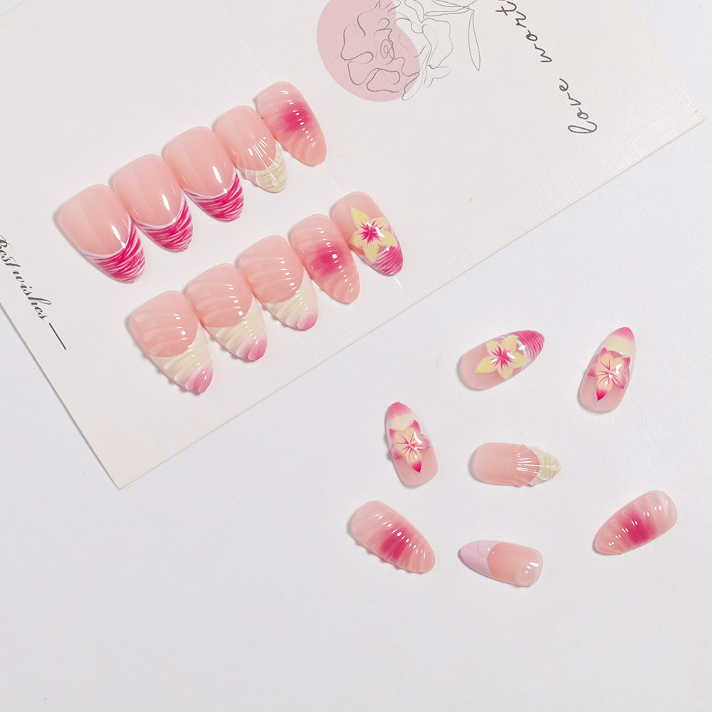 Elegantes blumenförmiges Press-On-Nagel-Set Brehn