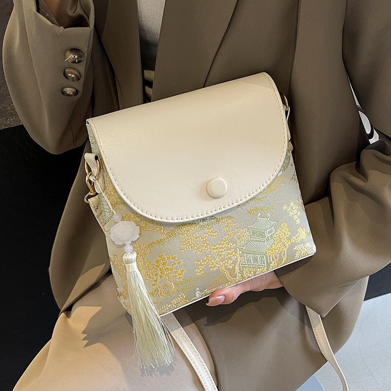 Elegante Texturierte Mini Umhängetasche