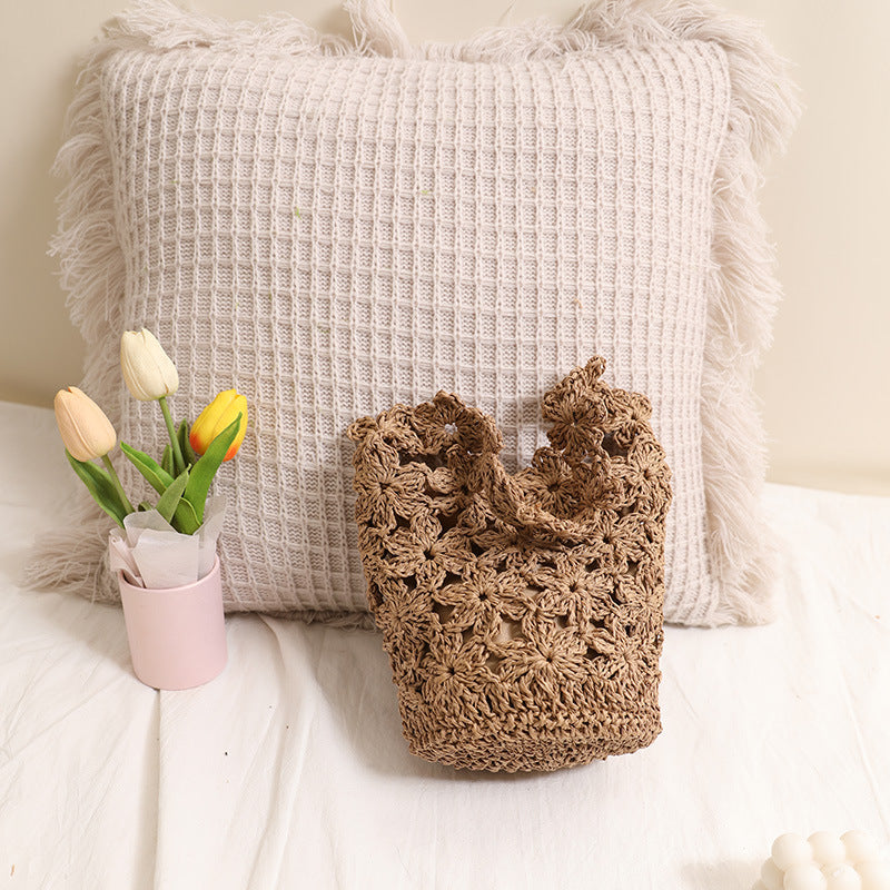 Handgefertigte Makramee-Tasche Im Floralen Design Brehn