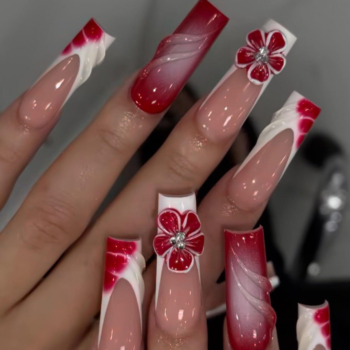 Floral Akzent Nagelkunst Verlängerungen Brehn