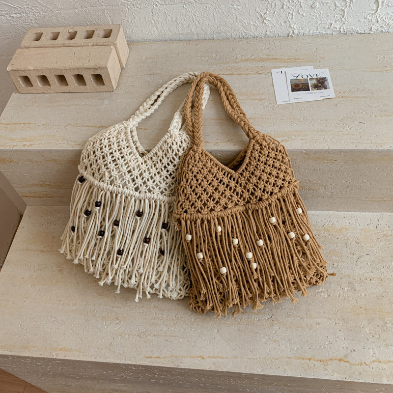 Handgefertigte Makramee Tasche mit Quasten Brehn