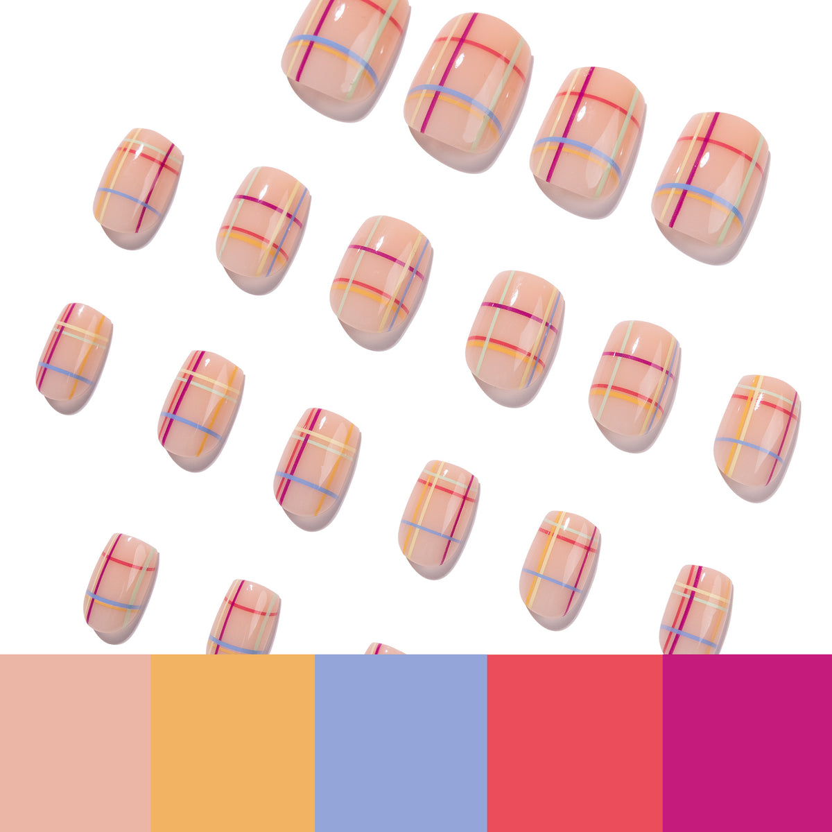Kunstvolle Nagelkunst mit modernem Karomuster Brehn