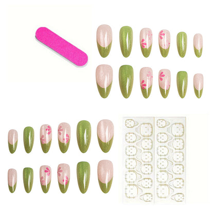 Künstlerisches Floral Druck-auf-Nageldesign