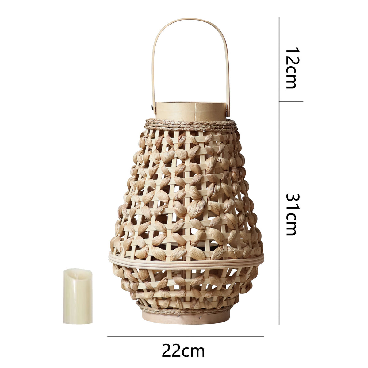 Elegante Laterne aus geflochtenem Rattan Brehn