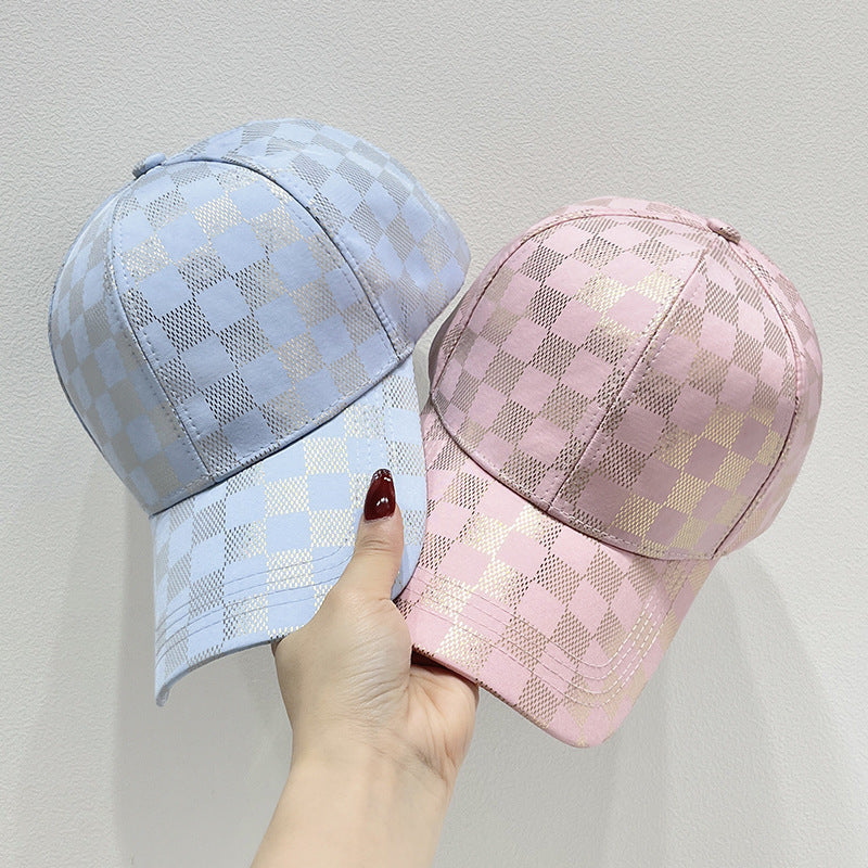 Damen Mesh Karo Baseball Cap Brehn
