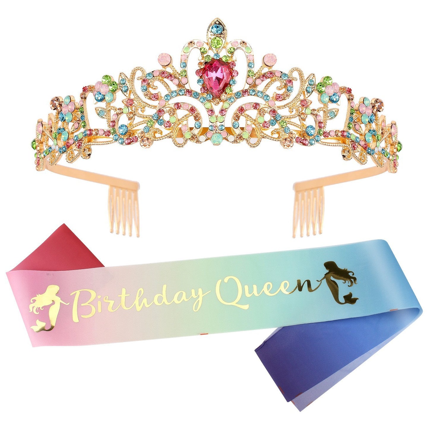 Damen Glitzernde Tiara mit funkelnden Strasssteinen Brehn