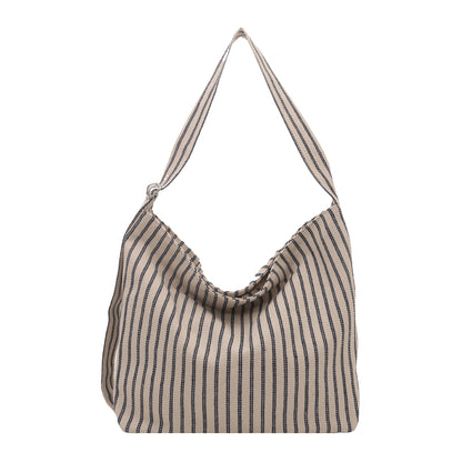 Lässige gestreifte Canvas-Shopper-Tasche Brehn