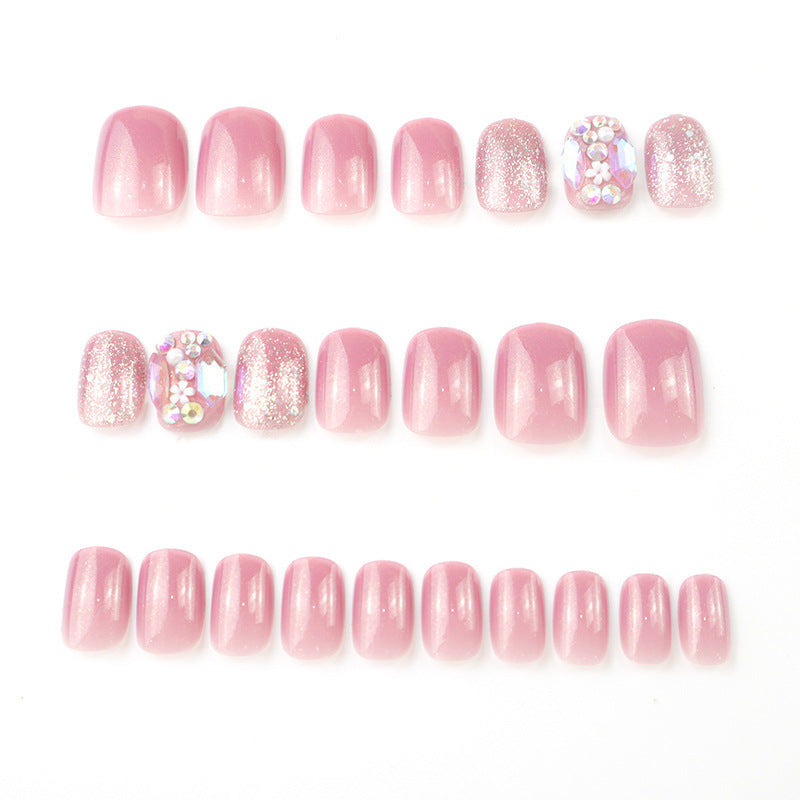 Premium Funkelnde Press-On Nagelset mit dekorativen Strasssteinen Brehn