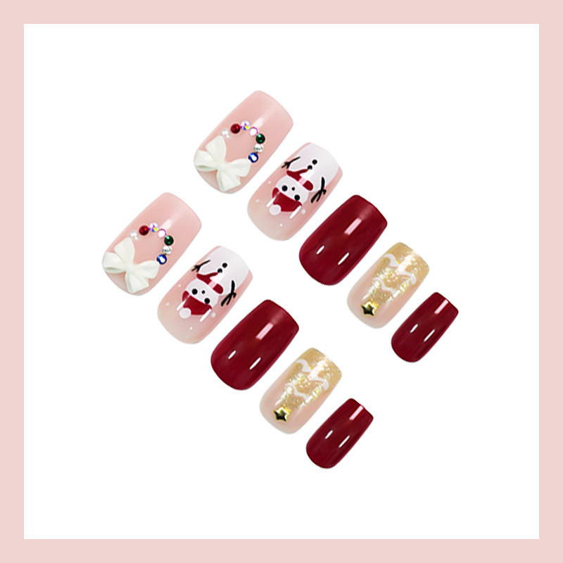 Kunstnagelset mit festlichen Weihnachtsmotiven Brehn