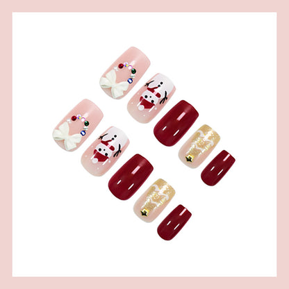 Kunstnagelset mit festlichen Weihnachtsmotiven Brehn
