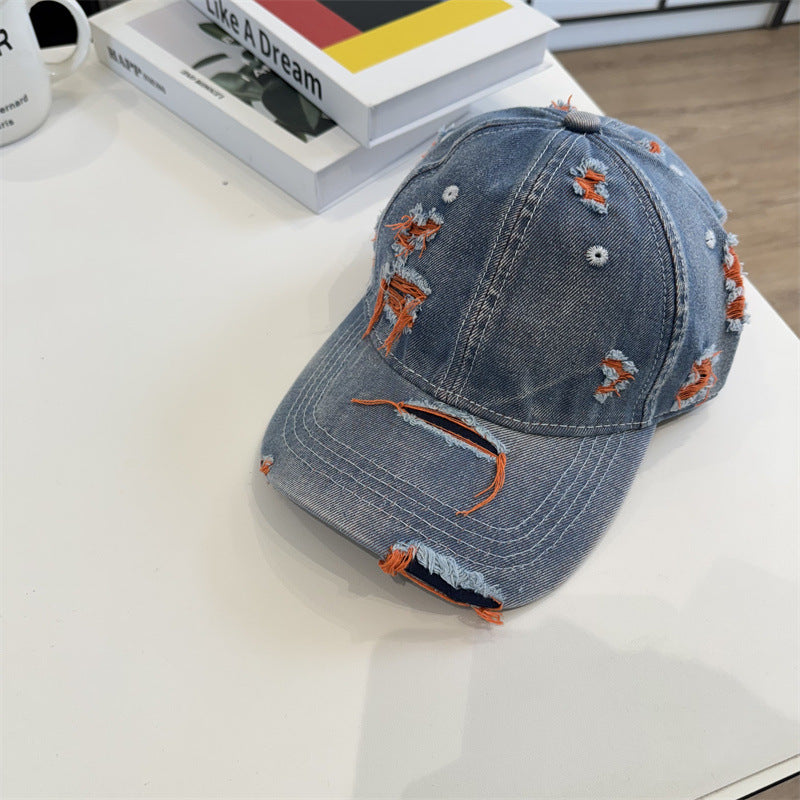 Damen Destroyed Denim Baseball Cap Brehn