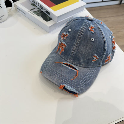 Damen Destroyed Denim Baseball Cap Brehn