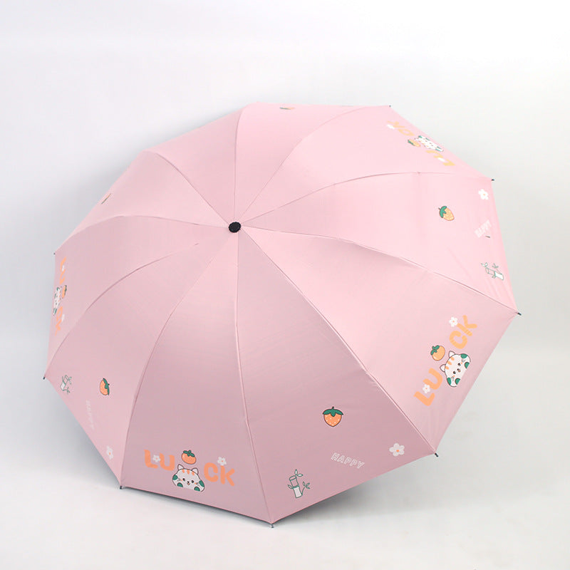 Damen Faltbarer Regenschirm mit buntem Motiv Brehn