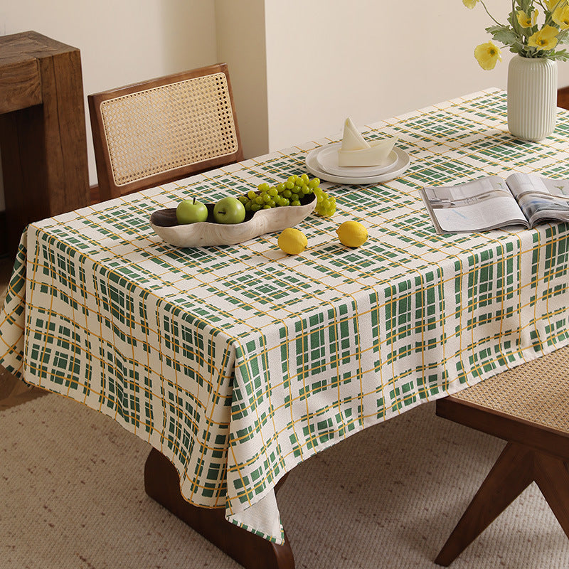 Rechteckige beschichtete Tischdecke mit kariertem Plaid‑Muster und wasserabweisender Oberfläche Brehn
