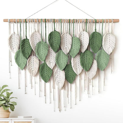 Macrame-Blatt-Wandbehang-Teppich Brehn