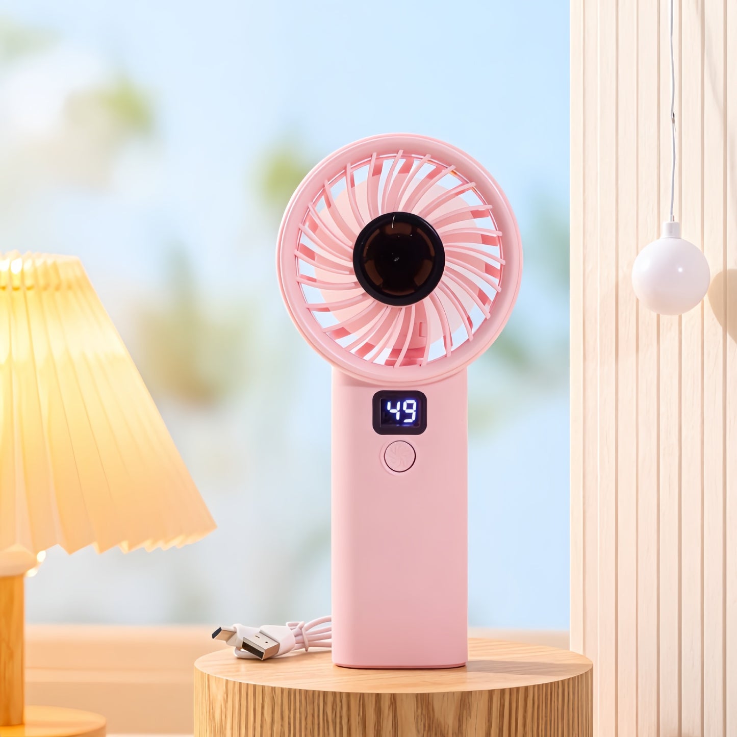 Damen tragbarer Mini USB-Ventilator mit LCD-Anzeige Brehn