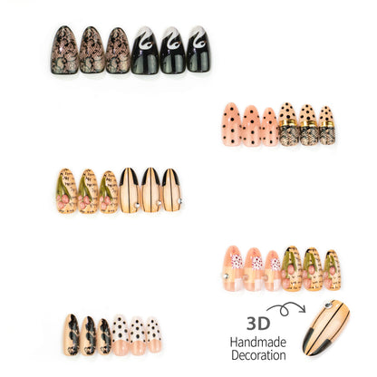 Künstlerisches Press-On Nagelset mit elegantem Design