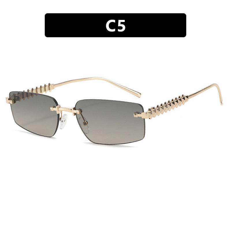 Damen quadratische Sonnenbrille mit filigranem Rahmen und luxuriösen Akzenten Brehn