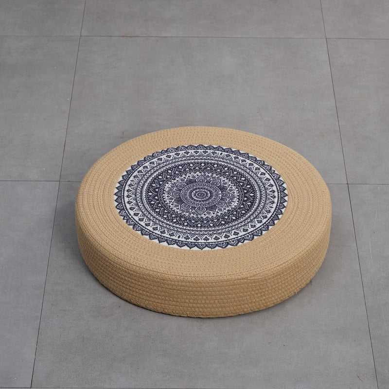 Runder Kunstleder Pouf Brehn