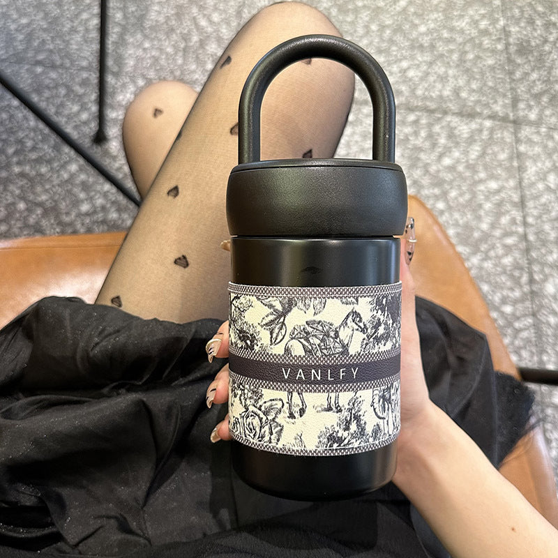 Damen stilvoller Thermobecher mit praktischem Tragegriff Brehn