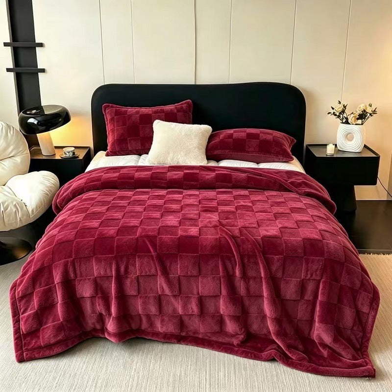 Strukturiert Patchwork Fleece Decke Brehn