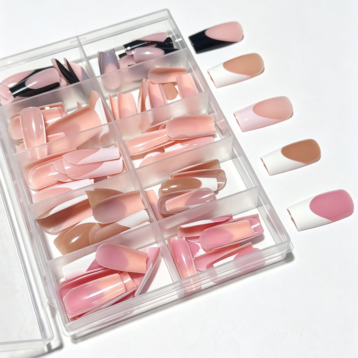 Gradient Französische Spitze Press-On Nagelset Brehn