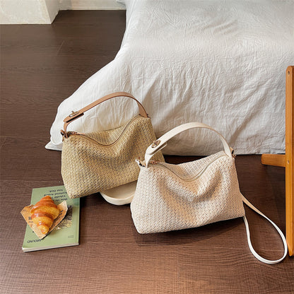 Elegante Strohtasche mit Abnehmbarem Schulterriemen Brehn