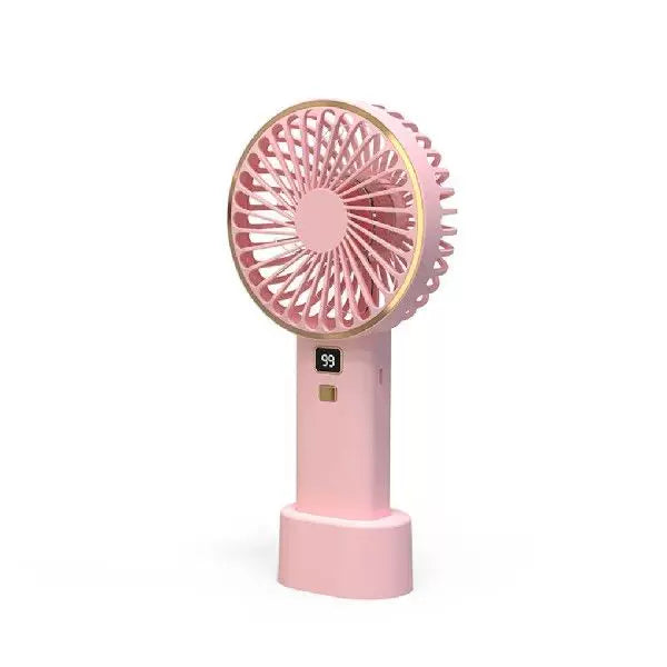 Unisex Einheitsgröße kompakt wiederaufladbarer tragbarer Ventilator mit digitaler Batteriestandsanzeige und Ladestation Brehn
