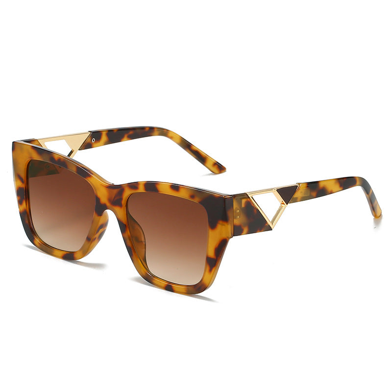 Damen Oversized Sonnenbrille mit modernem Geometrischen Design und elegantem Metallakzent Brehn