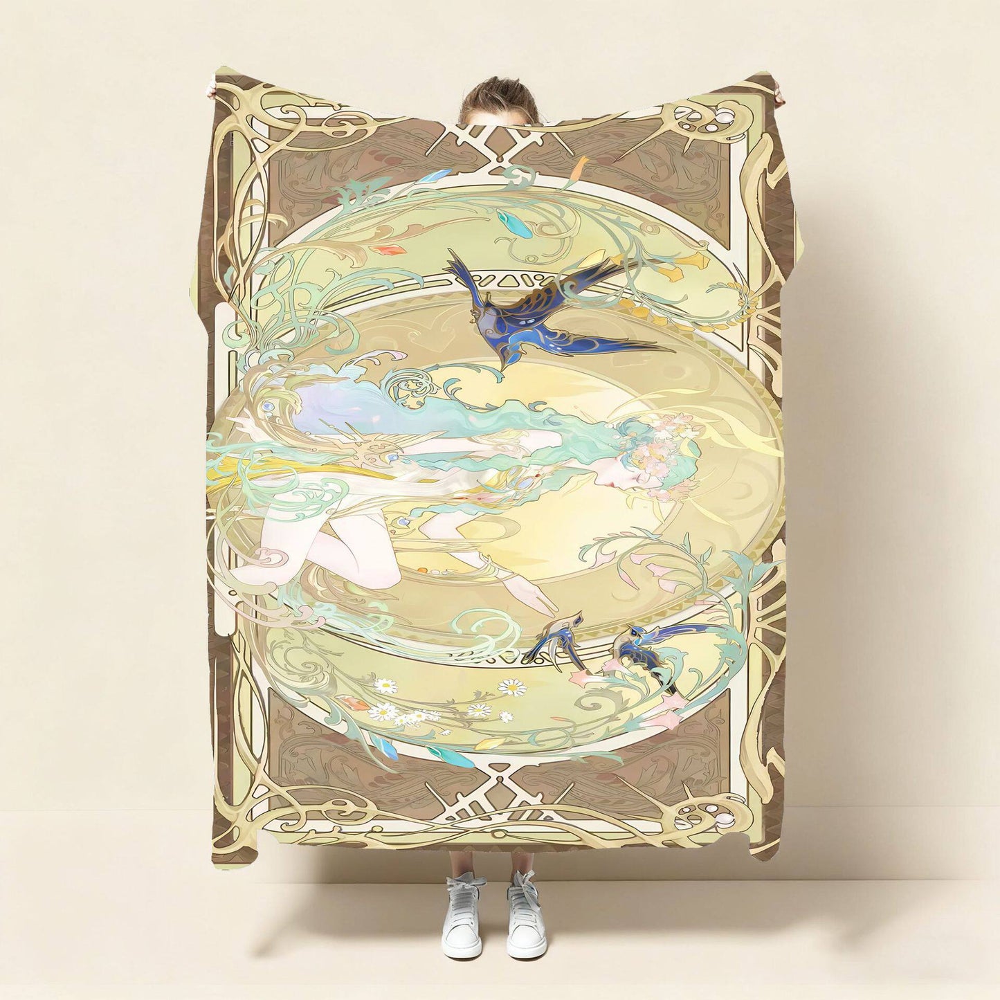 Künstlerische fantasievolle Tagesdecke