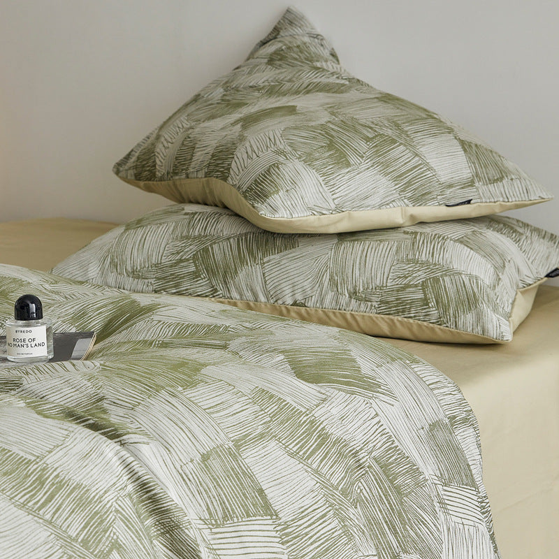 Elegante Bettwäschegarnitur aus Baumwoll-Lyocell-Mix mit feinem Blumenjacquard und verdecktem Hotelverschluss