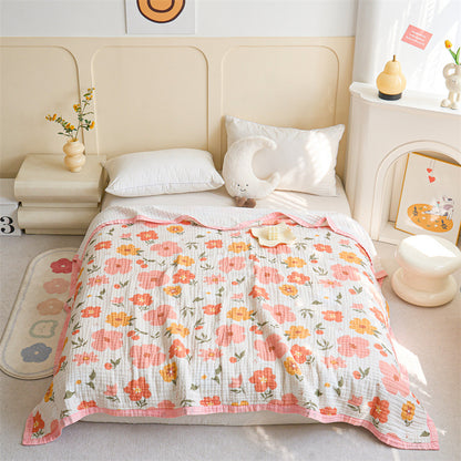 Leichtgewichtige Wendbare Baumwoll-Musselin Erdbeer Quiltdecke