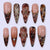 Künstlerisches Press-On-Nagelkunst-Set mit floralem und abstraktem Design Brehn