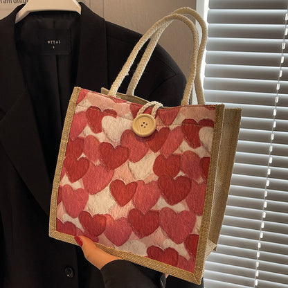 Herz-Muster Casual Tote Bag