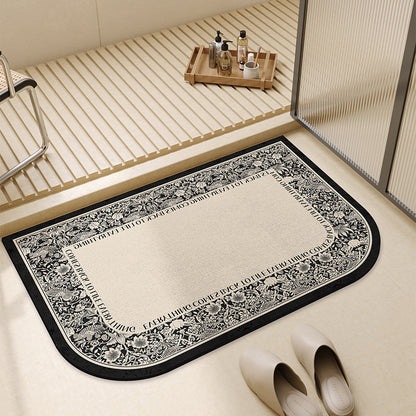 Vintage-inspirierte floral bedruckte Badematte