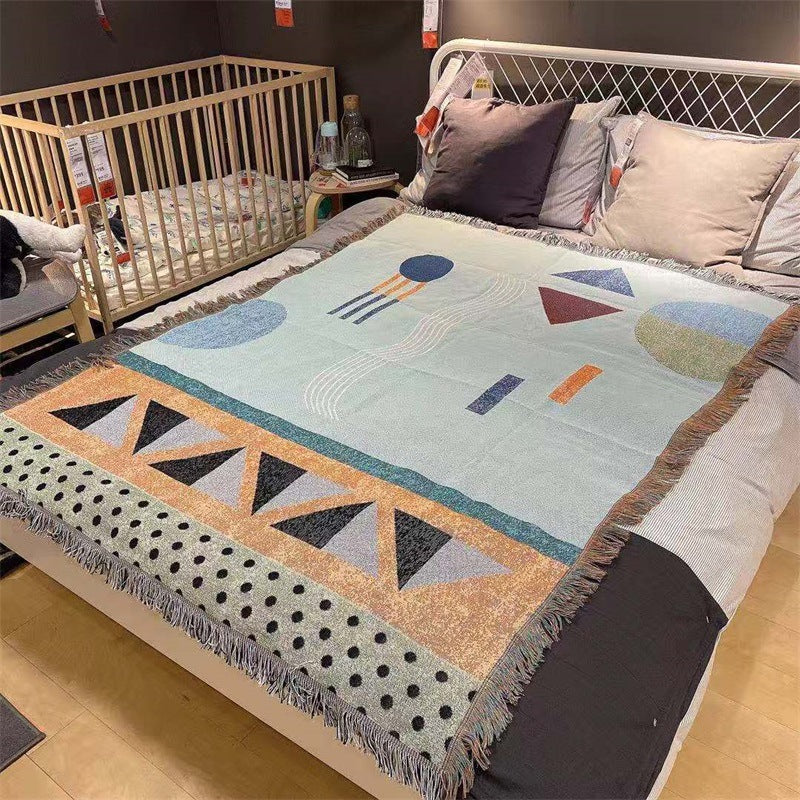 Geometrisch gemustertes Kunst-Wurfdecke