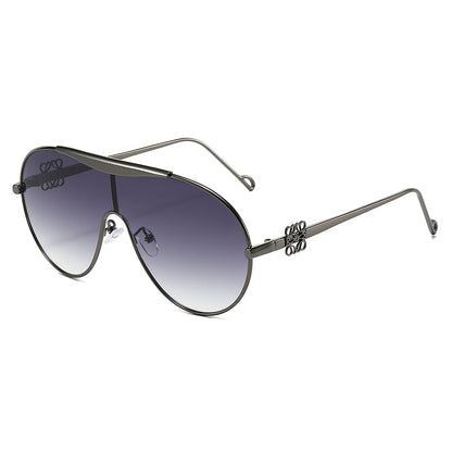 Übergroße Aviator-Sonnenbrille mit Farbverlauf-Gläsern Brehn