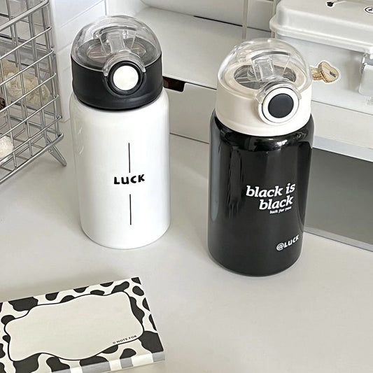 Damen Isoliertrinkflasche mit innovativem Klappdeckel und praktischem Griff Brehn