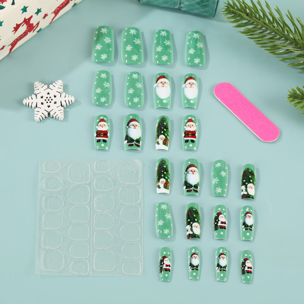 Glitzernde Kunstnägel im festlichen Weihnachtsdesign Brehn