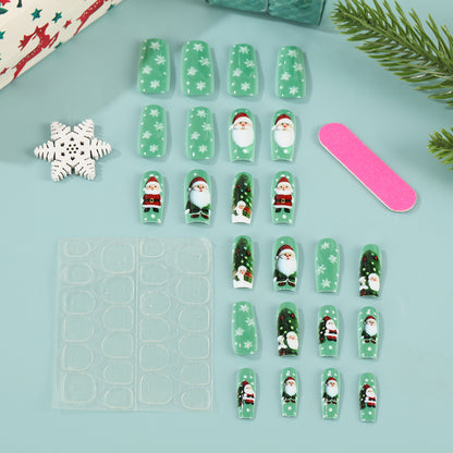 Glitzernde Kunstnägel im festlichen Weihnachtsdesign Brehn