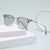 Damen quadratische Sonnenbrille mit leichtem Metallrahmen und breiten Bügeln Brehn