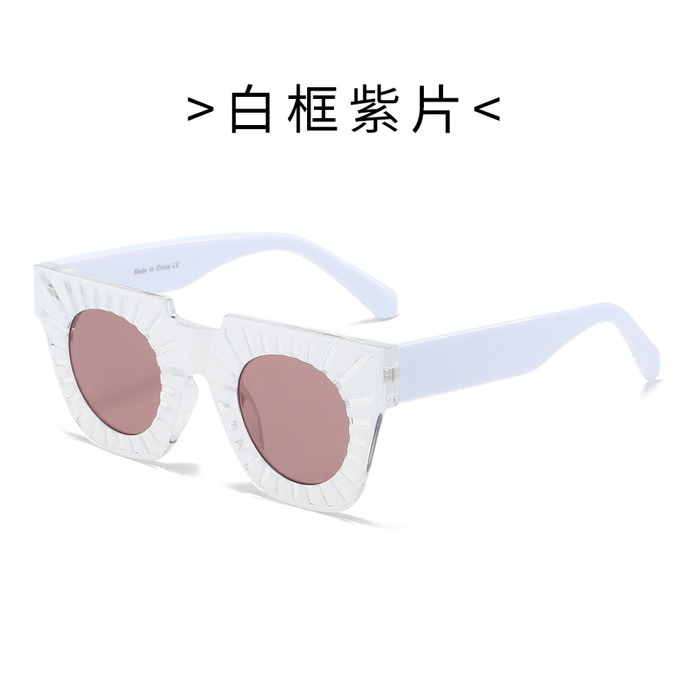 Damen Modische Sonnenbrille mit kreativem geometrischem Rahmen Brehn