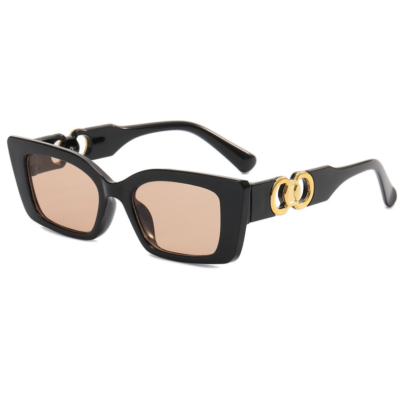 Damen modische quadratische Sonnenbrille mit glamourösen Akzenten Brehn